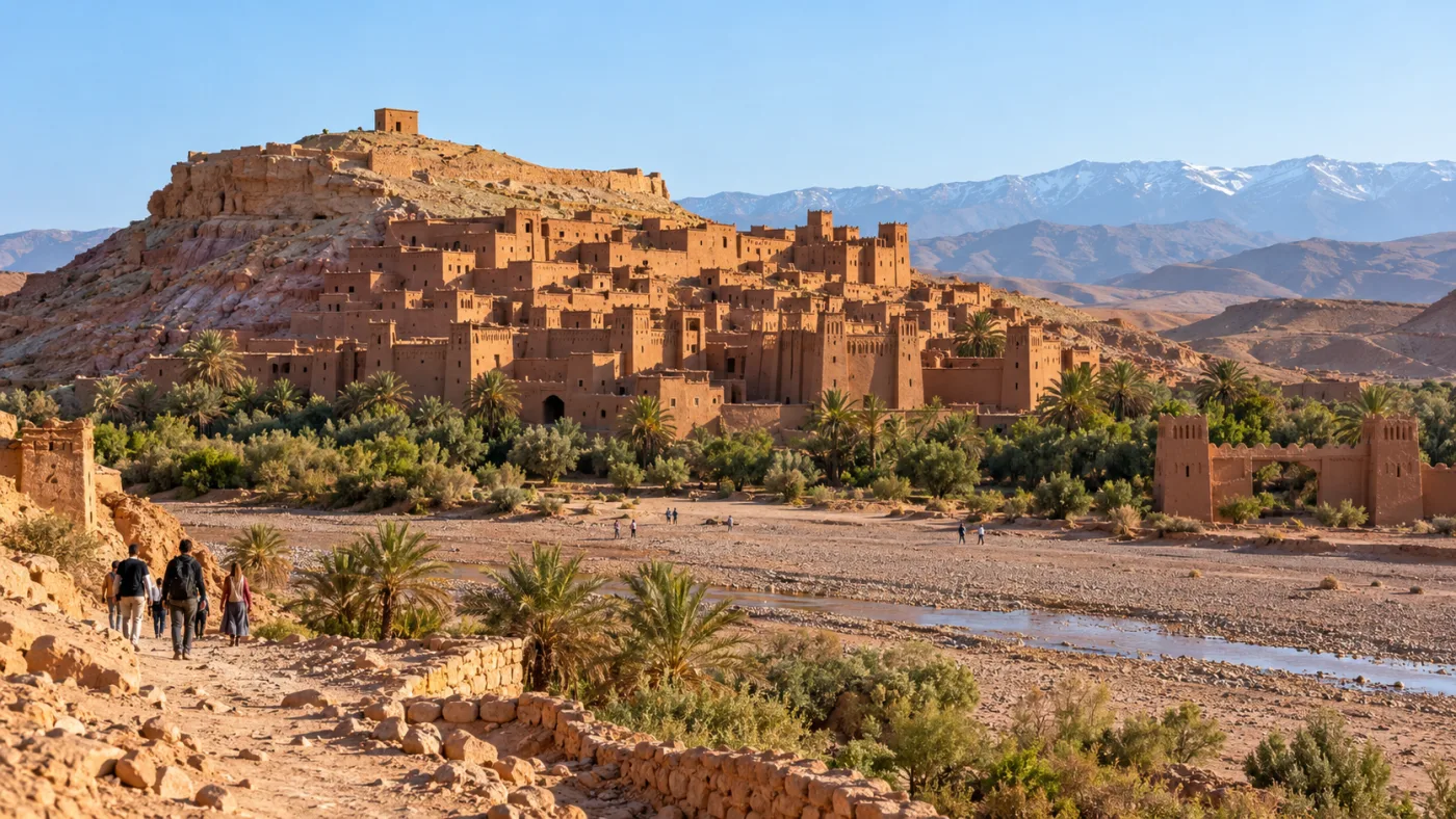 Ait Ben Haddou on the route from Marrakech to Fes through the High Atlas Mountains